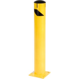 Global Industrial™ Steel Safety Bollard W/Chain Slots & Removable Cap 5.5""D x 36""H