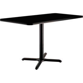 Interion® Breakroom Table 48""L x 30""W x 29""H Black
