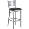 Flash Furniture Slat Back Metal Restaurant Barstool - Vinyl - Black - Hercules Series