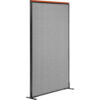 Interion® Deluxe Freestanding Office Partition Panel 36-1/4""W x 97-1/2""H Gray