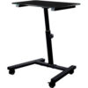 Seville Classics airLIFT® Tempered Glass Mobile Laptop Desk Cart Black
