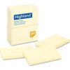 Highland™Self-Stick Pads 6559YW 4"" x 6"" Yellow 100 Sheets 12/Pack