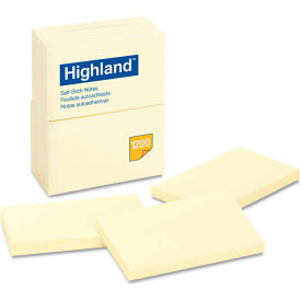 Highland™Self-Stick Pads 6559YW 4"" x 6"" Yellow 100 Sheets 12/Pack
