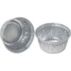 Durable Packaging Aluminum Round Container 3"" Dia. x 1-9/16""H Silver Pack of 500