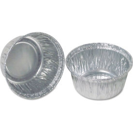Durable Packaging Aluminum Round Container 3"" Dia. x 1-9/16""H Silver Pack of 500