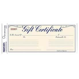 Rediform® Gift Certificates with Envelopes 2-Part Carbonless Blue 8-1/2"" x 3-5/8"" 25/Pack