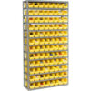 Global Industrial™ Steel Shelving with 96 4""H Plastic Shelf Bins Yellow 36x12x72-13 Shelves