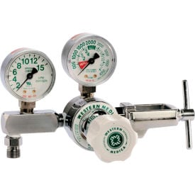 M1 Series Flow Gauge Regulator - Oxygen - 2-15 LPM - CGA-870 Yoke - 3000 PSI Inlet