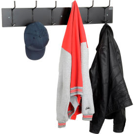 Interion® Wall Mounted Coat Rack - Black