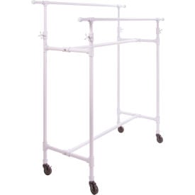 Econoco Pipeline Adjustable Gloss White Double Bar Box Rack