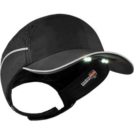 Ergodyne Skullerz® 8965 Lightweight Bump Cap LED Lighting Long Brim Black