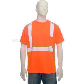 OccuNomix Standard Wicking Birdseye Class 2 T-Shirt W/ Pocket Hi-Vis Orange XL LUX-SSETP2B-OXL