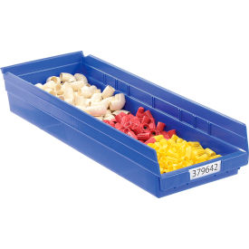 Akro-Mils Plastic Nesting Storage Shelf Bin 30184 - 8-3/8""W x 23-5/8""L x 4""H Blue
