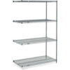 Nexel® 4 Shelf Nexelon® Blue Wire Shelving Unit Add On 48""W x 24""D x 63""H