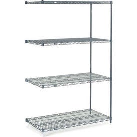 Nexel® 4 Shelf Nexelon® Blue Wire Shelving Unit Add On 48""W x 24""D x 63""H