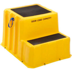 2 Step Nestable Plastic Step Stand - Yellow 26""W x 33""D x 20""H - NST-2 YEL