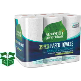 Seventh Generation® 100 Recycled Paper Towel Rolls 2-Ply 11"" x 5.4"" 140 Towels/RL 24 RL/CT