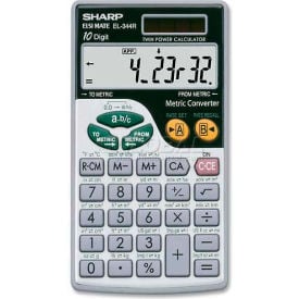 Sharp® 10-Digit Scientific Calculator EL344RB W/Wallet 2-3/4"" X 4-7/8"" X 1/4"" Silver