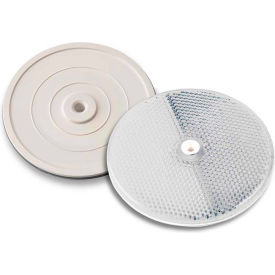 102227 3-1/4"" White Centermount Reflector Plastic Backplate RT-90W