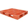 Stackable Open Deck Pallet Plastic 4-Way Entry 47-3/8"" x 39-1/2"" 8000 Lb Stat Cap Orange
