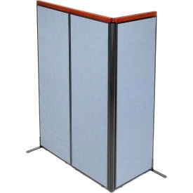 Interion® Deluxe Freestanding 3-Panel Corner Room Divider 24-1/4""W x 73-1/2""H Panels Blue