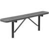 Global Industrial 6' Outdoor Steel Flat Bench Expanded Metal In Ground Mount Gray