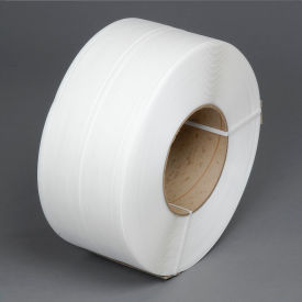 Global Industrial™ Machine Grade Strapping 3/8""W x 12900'L x 0.021"" Thick 8"" x 8"" Core White
