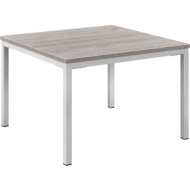 Interion® Wood End Table with Steel Frame - 24"" x 24"" - Gray