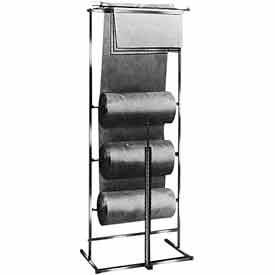 3 Roll Polyethylene Horizontal Dispensing Rack - Square Tubing - Chrome