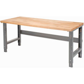 Global Industrial™ Adjustable Height Workbench 72 x 30"" Maple Butcher Block Square Edge Gray