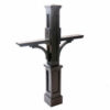 Mayne Newport Plus Double Mailbox Post 5814-B - 56""H Black