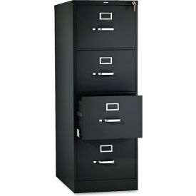 HON® 510 Series Four-Drawer Full-Suspension File Legal 18.25""W x 25""D x 52""H Black