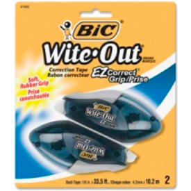 Bic® Correction Tape Rubber Grip 1/5"" x 33' White 2 Pack