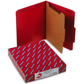 Smead® Pressboard Classification Folders Letter Four-Section Bright Red 10/Box