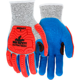 MCR Safety UltraTech Gloves Latex Cut A4 Impact 1 Abrasion 4 Puncture 5 1 Pair Large