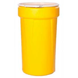 Eagle 55 Gal. Yellow Plastic Open-Head Tapered Lab Pack Drum 1655 - Plastic Lever Lock