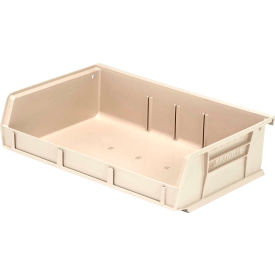 Quantum Storage 11""W x 7-3/8""L x 3""H Ultra Series Stack and Hang Bin Ivory Polypropylene 3 Slots