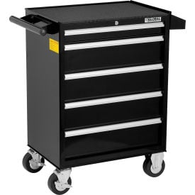 Global Industrial™ 26-3/8"" x 18-1/8"" x 37-13/16"" 5 Drawer Black Roller Tool Cabinet