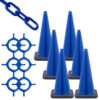 Mr. Chain 93206-6 Traffic Cone & Chain Kit - Blue 93206-6