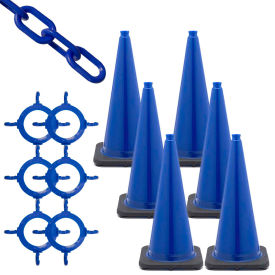 Mr. Chain 93206-6 Traffic Cone & Chain Kit - Blue 93206-6