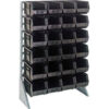 Quantum QRU-12S-240-24 Single Sided 12 Rail Unit With 24 QUS240 Ultra Stack & Hang Bins Black