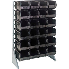 Quantum QRU-12S-240-24 Single Sided 12 Rail Unit With 24 QUS240 Ultra Stack & Hang Bins Black
