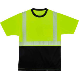 Ergodyne® GloWear® 8280BK Hi-Vis Performance T-Shirt Black Bottom Class 2 S Lime