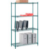 Nexel® 4 Shelf Poly-Green® Wire Shelving Unit Starter 42""W x 14""D x 74""H