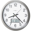 Howard Miller® Chronicle Wall Clock with LCD Inset 14"" Overall Diameter Gray Case 1 AA