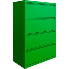 Hirsh Industries® HL1000 Series® 36""W 4 Drawer Lateral File Cabinet Screamin' Green
