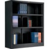 Interion® All Steel Bookcase 36"" W x 12"" D x 42"" H Black 3 Openings