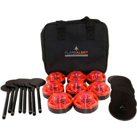 FlareAlert Standard Battery Powered LED Emergency 8 Beacon Kit Red B8-F-R