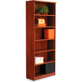 Alera Bookcase with 6 Shelves - 31-3/4""W x 14""D x 80-3/8""H - Medium Cherry - Valencia Series