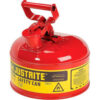 Justrite® Safety Can Type I - One Gallon Galvanized Steel Red 7110100